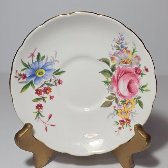 Foley Teacup and Saucer Mother Pink Roses Vintage - Picture 6 of 8